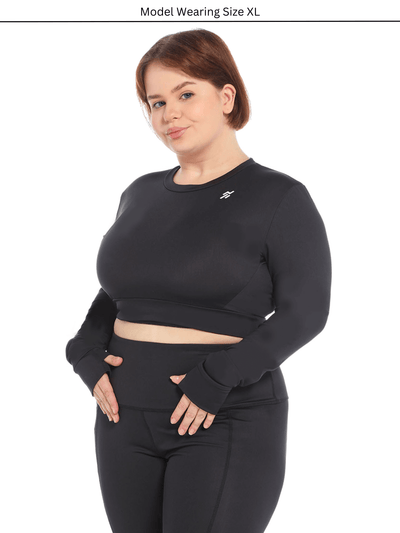 Crop Top Long Sleeve Training with Thumbhole